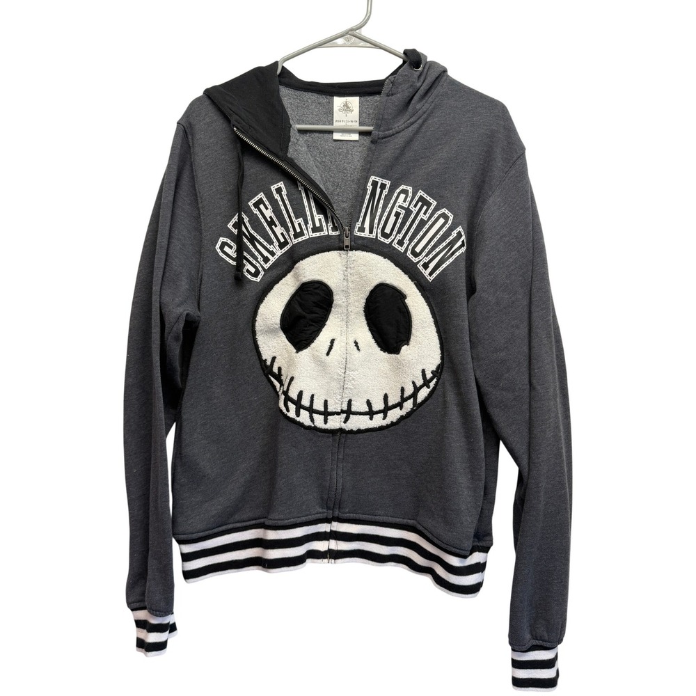 Disney Store Jack Skellington Nightmare Before Christmas Zip Hoodie Gray‎ Small